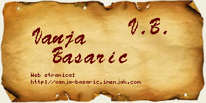 Vanja Basarić vizit kartica